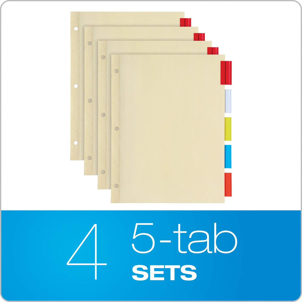 Cardinal 3 Ring Binders Economy Pack, 4 Sets of Binder Dividers, Durable 1.5 Inch, Holds 350