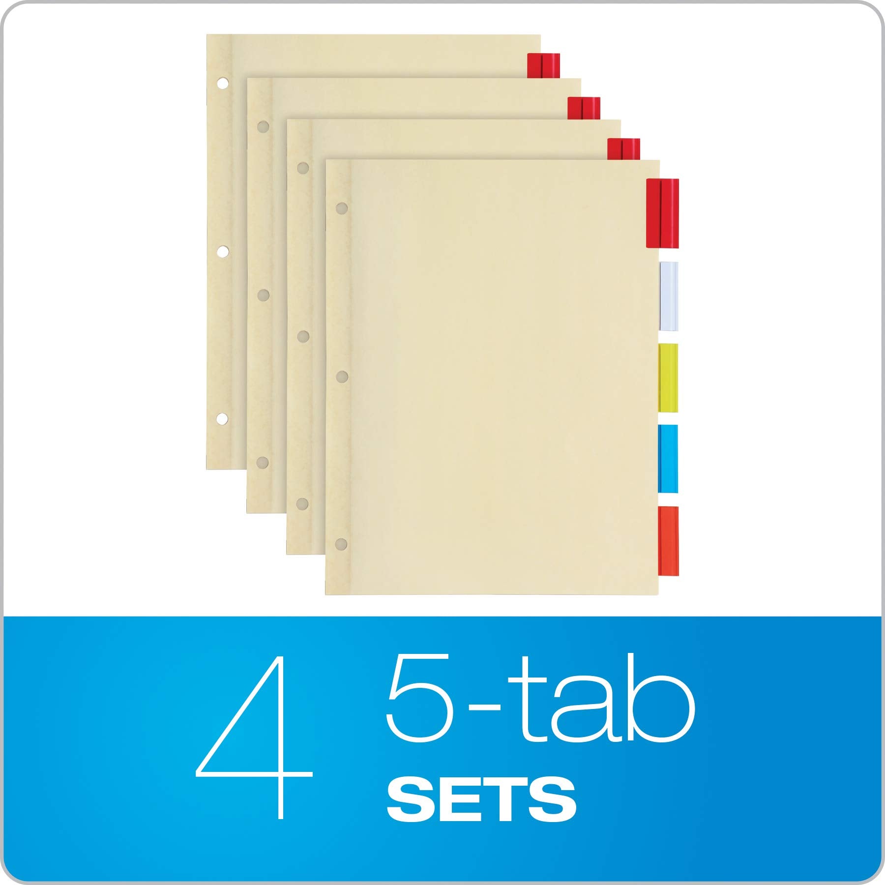 Cardinal 3 Ring Binders Economy Pack, 4 Sets of Binder Dividers, Durable 1.5 Inch, Holds 350