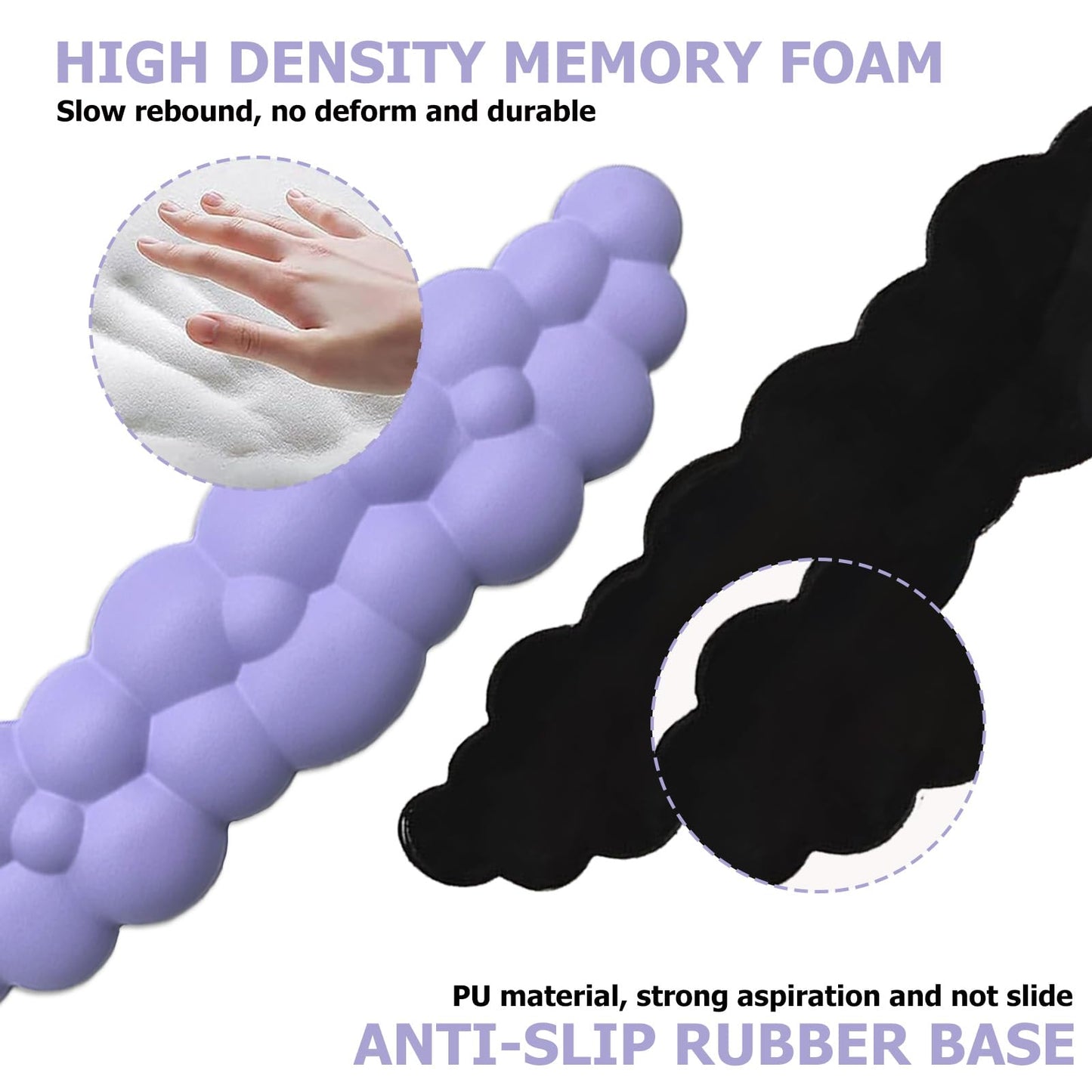 Cloud Wrist Rest Keyboard, Ergonomic Office Keyboard Wrist Rest, Purple
