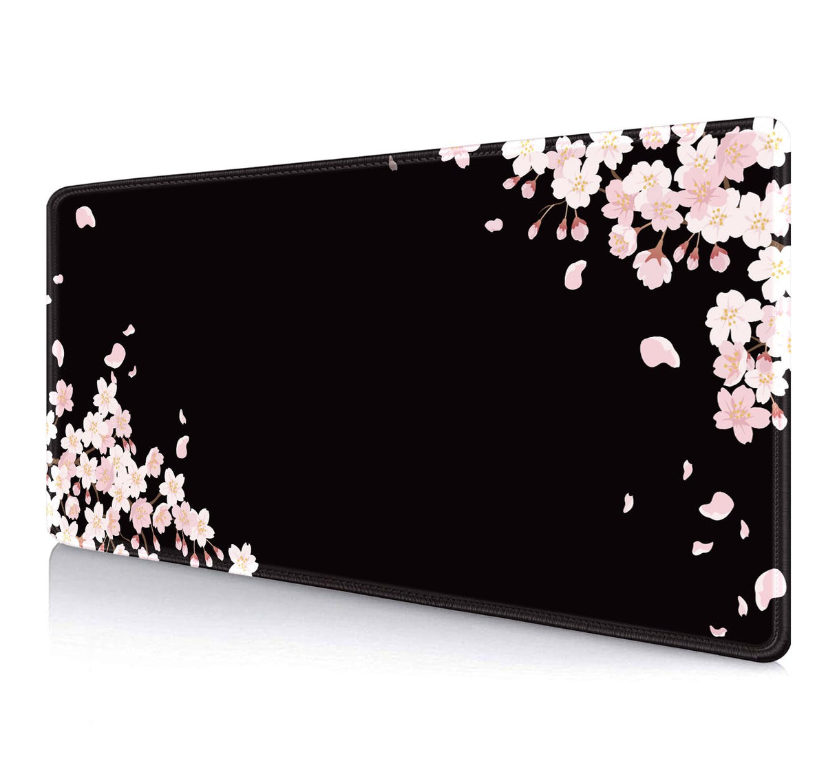 IMAYONDIA Ethereal Sakura Nightfall Desk Pad (35.4x15.7 in), Cherry Blossom Large Gaming Mouse Pad