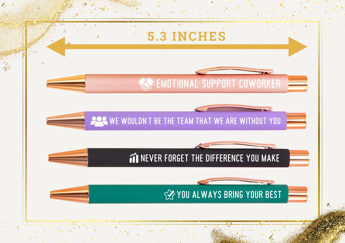 InnoBeta Farewell Gifts for Coworkers, Ballpoint Pen Set of 4, Coworker Leaving Goodbye gifts for