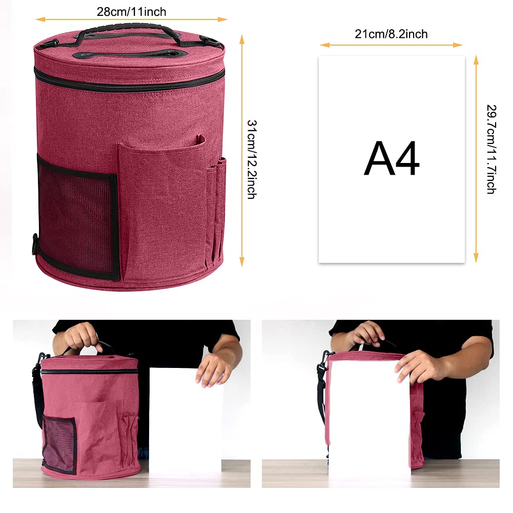 SumDirect Knitting Bag, Yarn Organizer Tote Bag Portable Storage Bag for Yarns, Carrying Projects