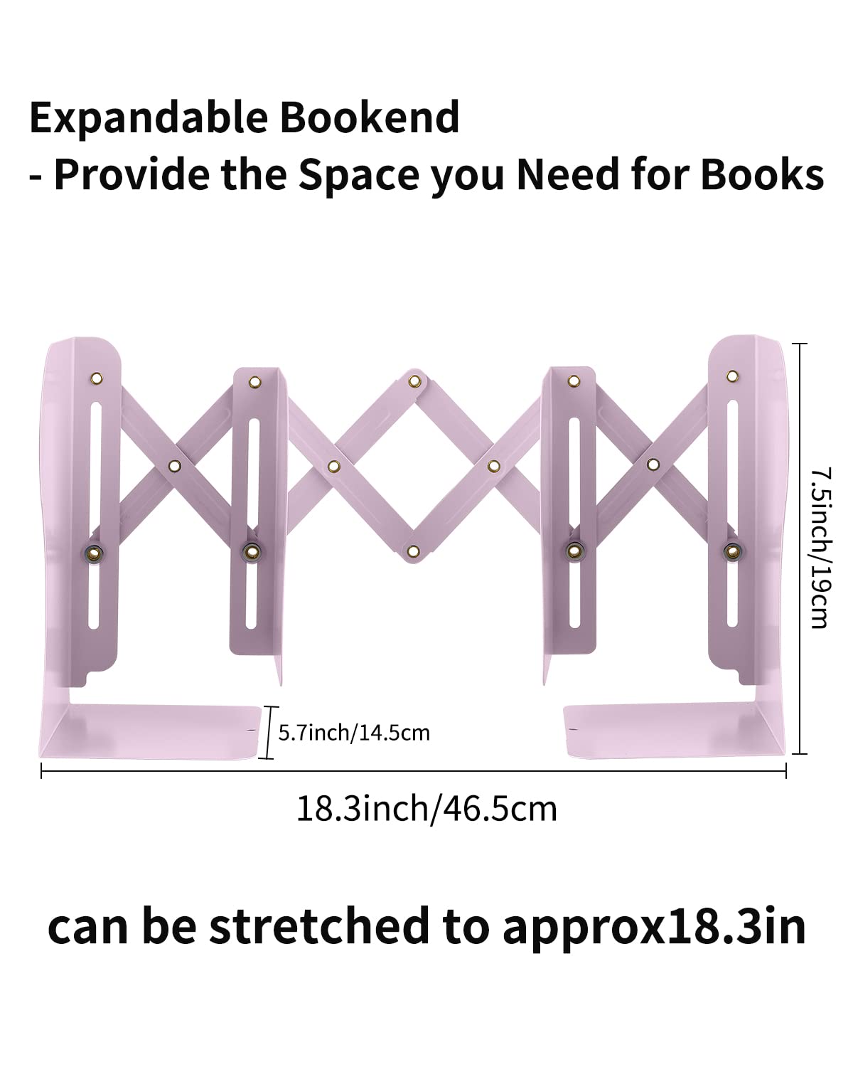 MSDADA Adjustable Bookends, Book Ends for Heavy Books, Expandable Book Organizer for Desk, Shelf