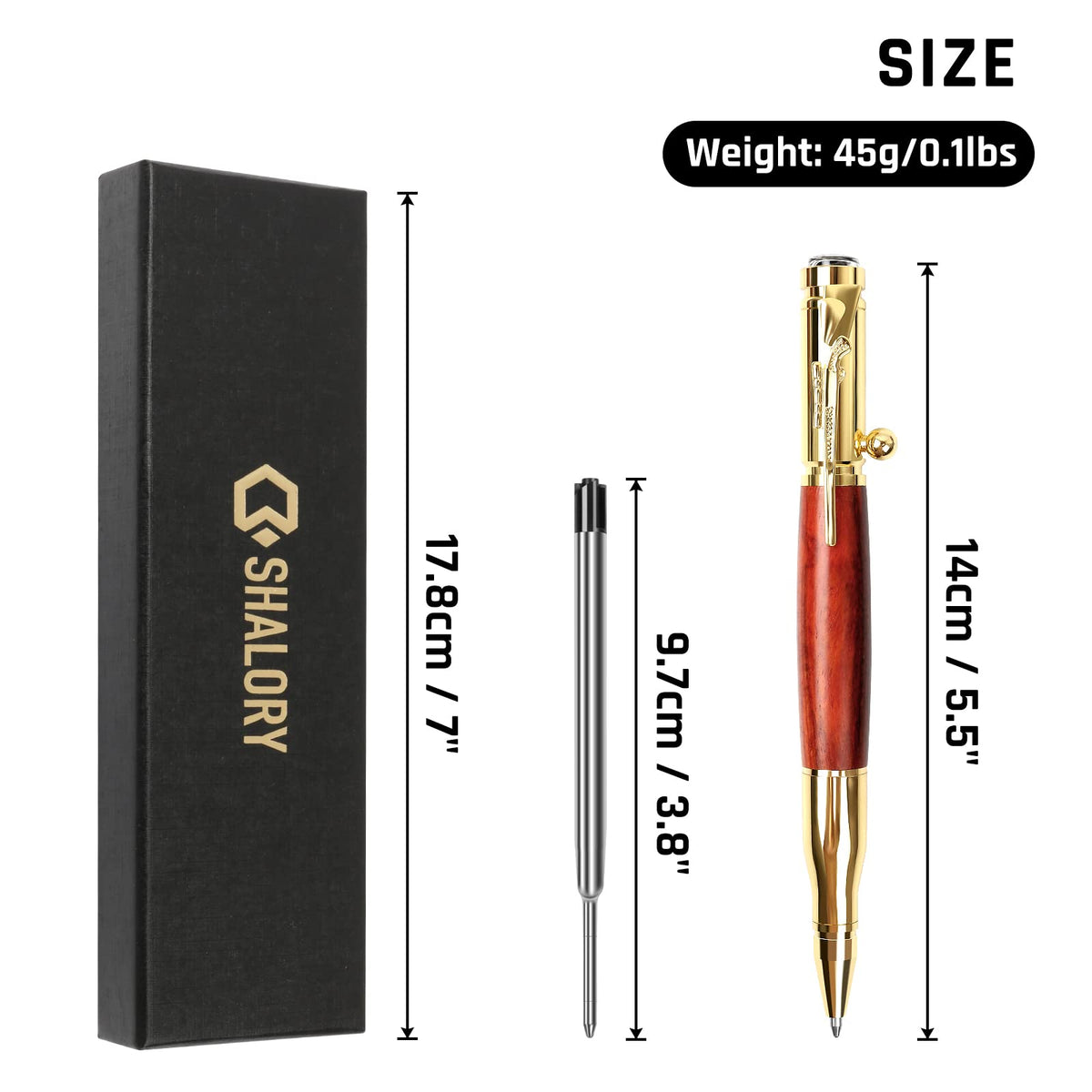 SHALORY Bolt Action Pen with Compass & Extra Refill, Christmas Gifts Thanksgiving Day Gift Cool