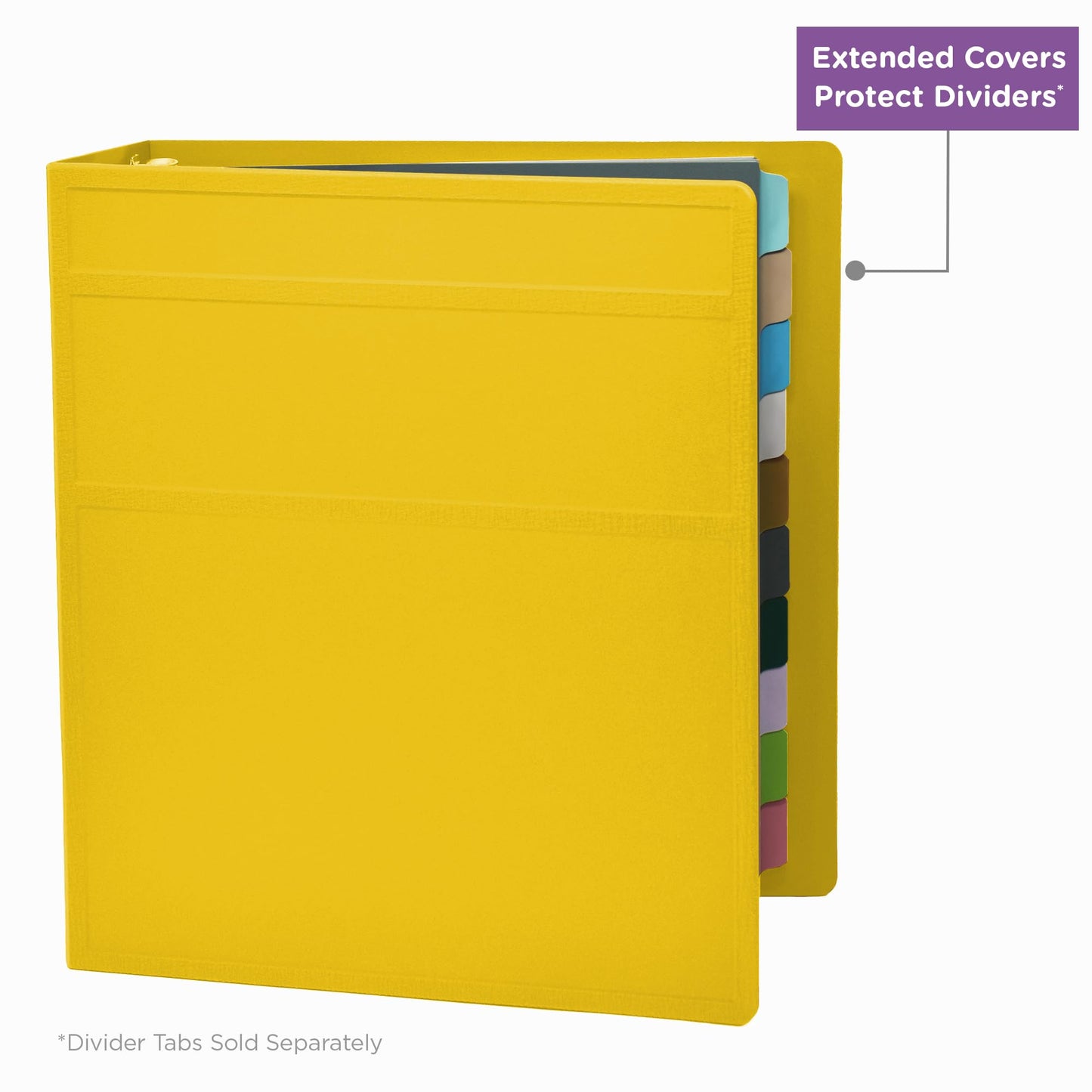Carstens 2-Inch Heavy Duty 3-Ring Binder - Side Opening, Yellow, Durable Plastic, Precision No-Gap