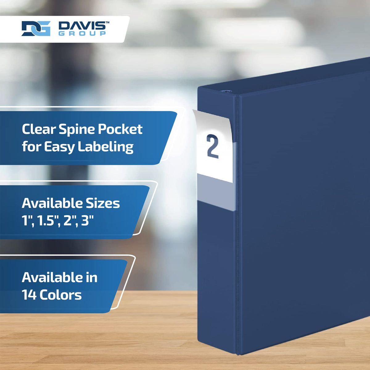 Premium Economy 3-Ring Binder, Spine Label, 2" D Rings, Royal Blue, 6 Pack