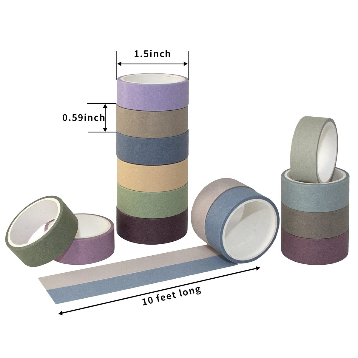 Mooker 20 Rolls Washi Tape Set, Colored Masking Tape, Decorative Nature Colored Tapes for Arts, DIY