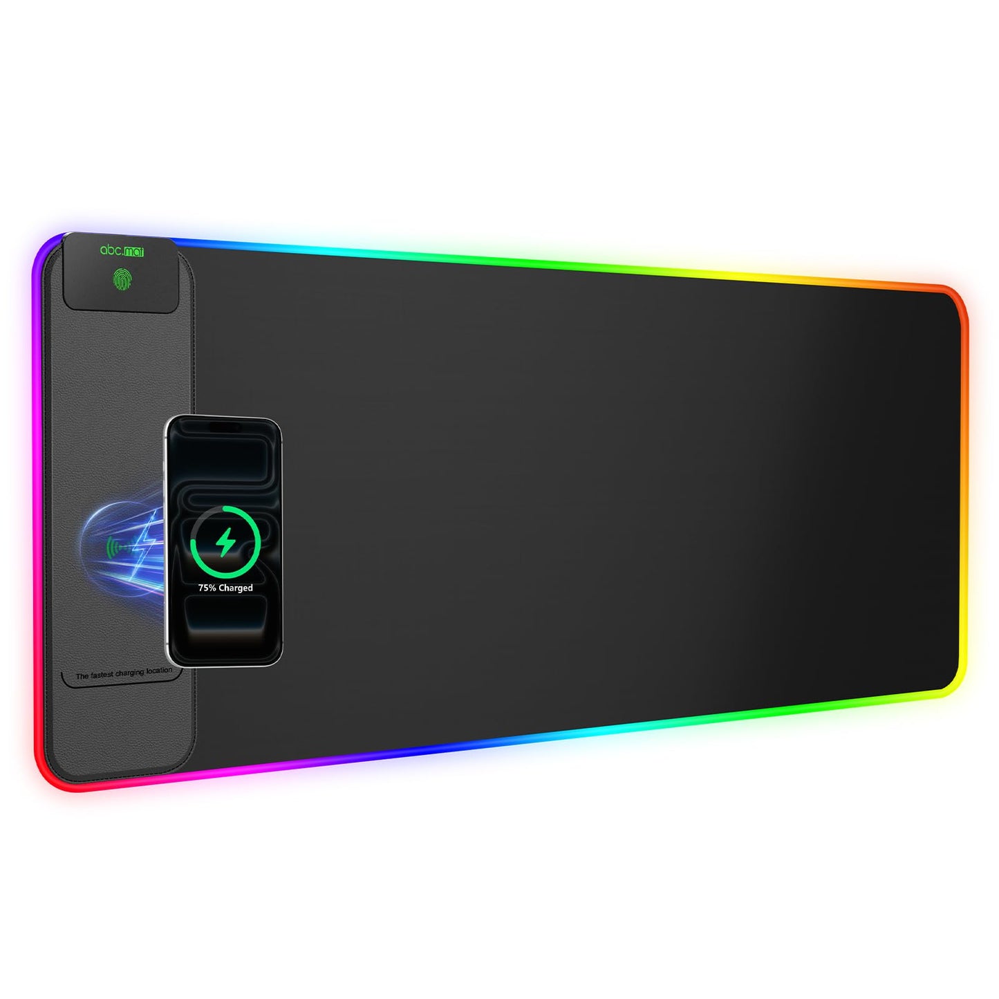 Wireless Charging Mouse Pad Gaming, 31.5"x11.8" Large Desk Mat, Waterproof