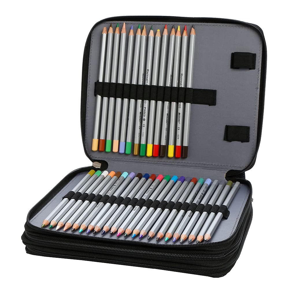 Lbxgap 120 Slots Colored Pencil Case Organizer, 3 Layer Bag