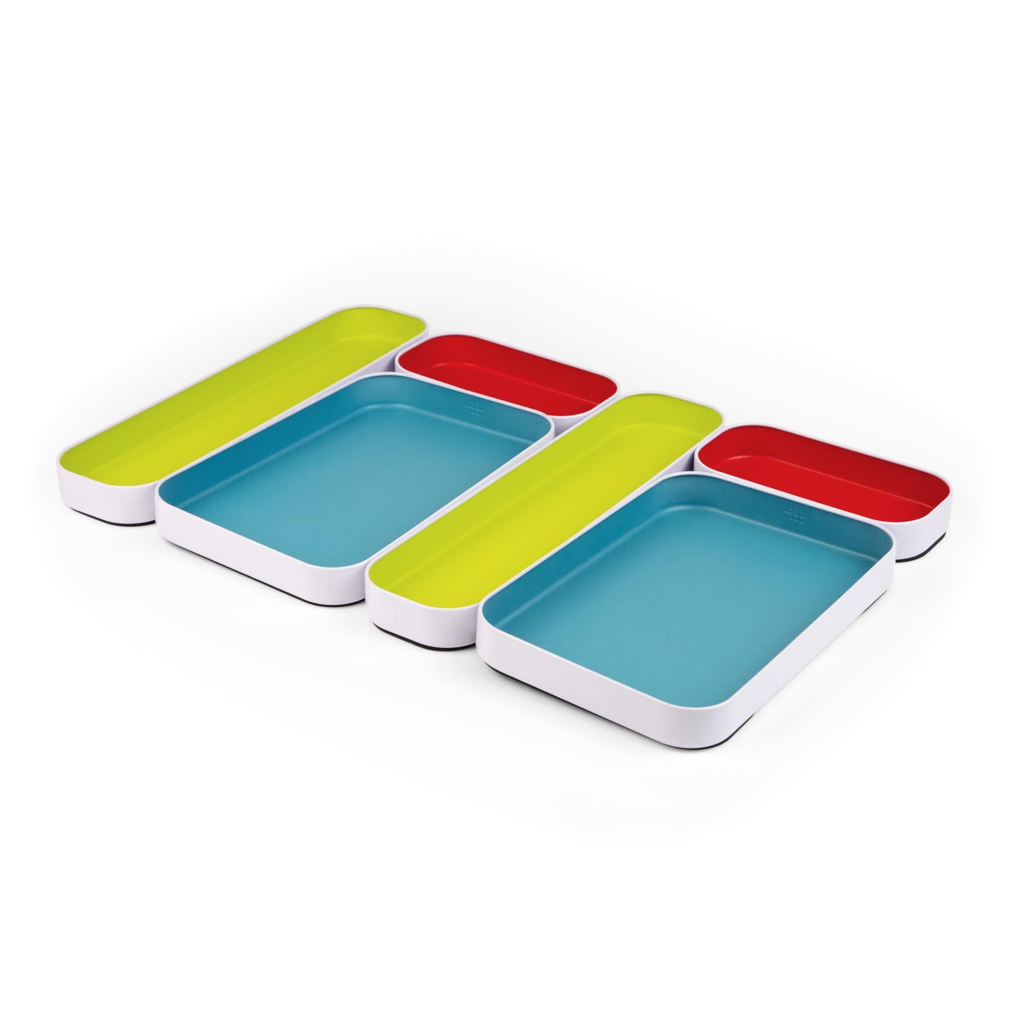 Three by Three Seattle Metal Drawer Organizer Tray Set, 6-Pc (Multicolor)