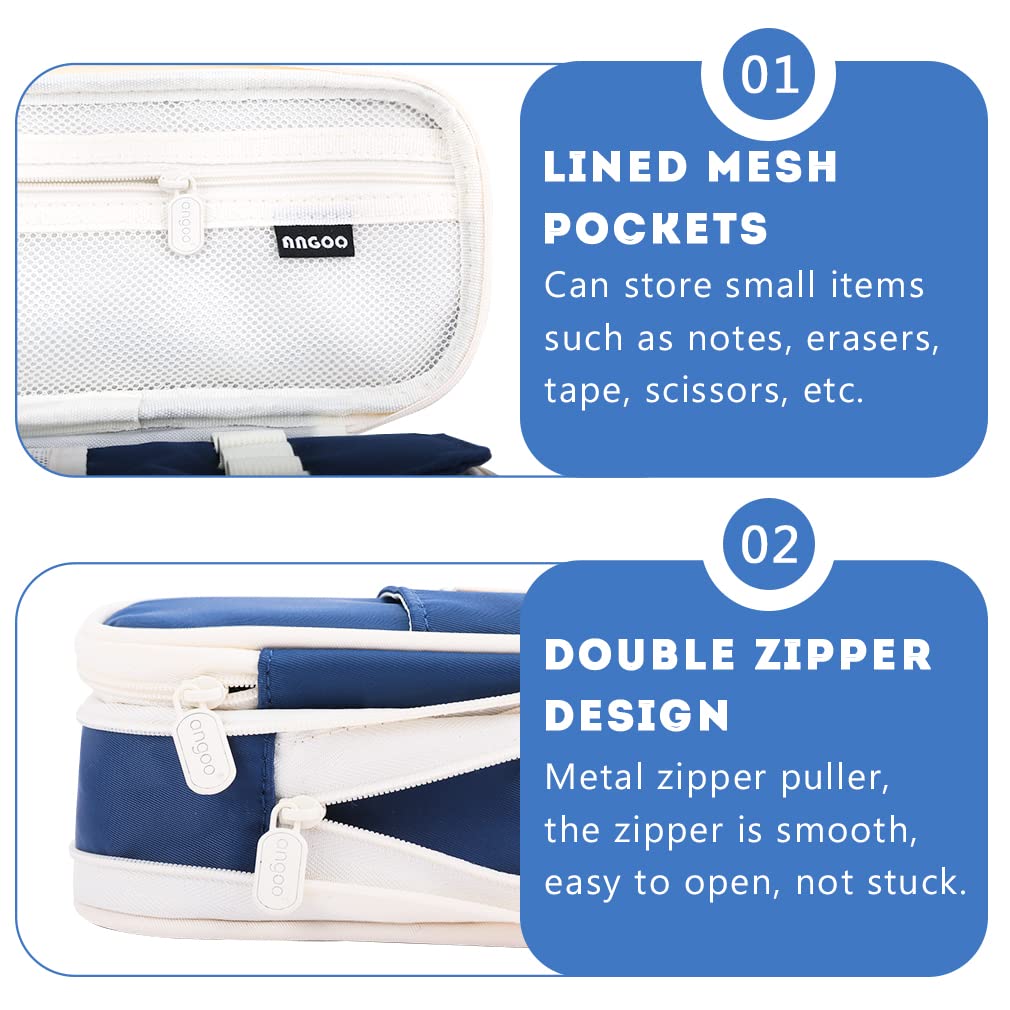iSuperb Foldable Pencil Case Zipper Big Capacity Aesthetic Canvas Pencil Pouch Pen Bag for Kids