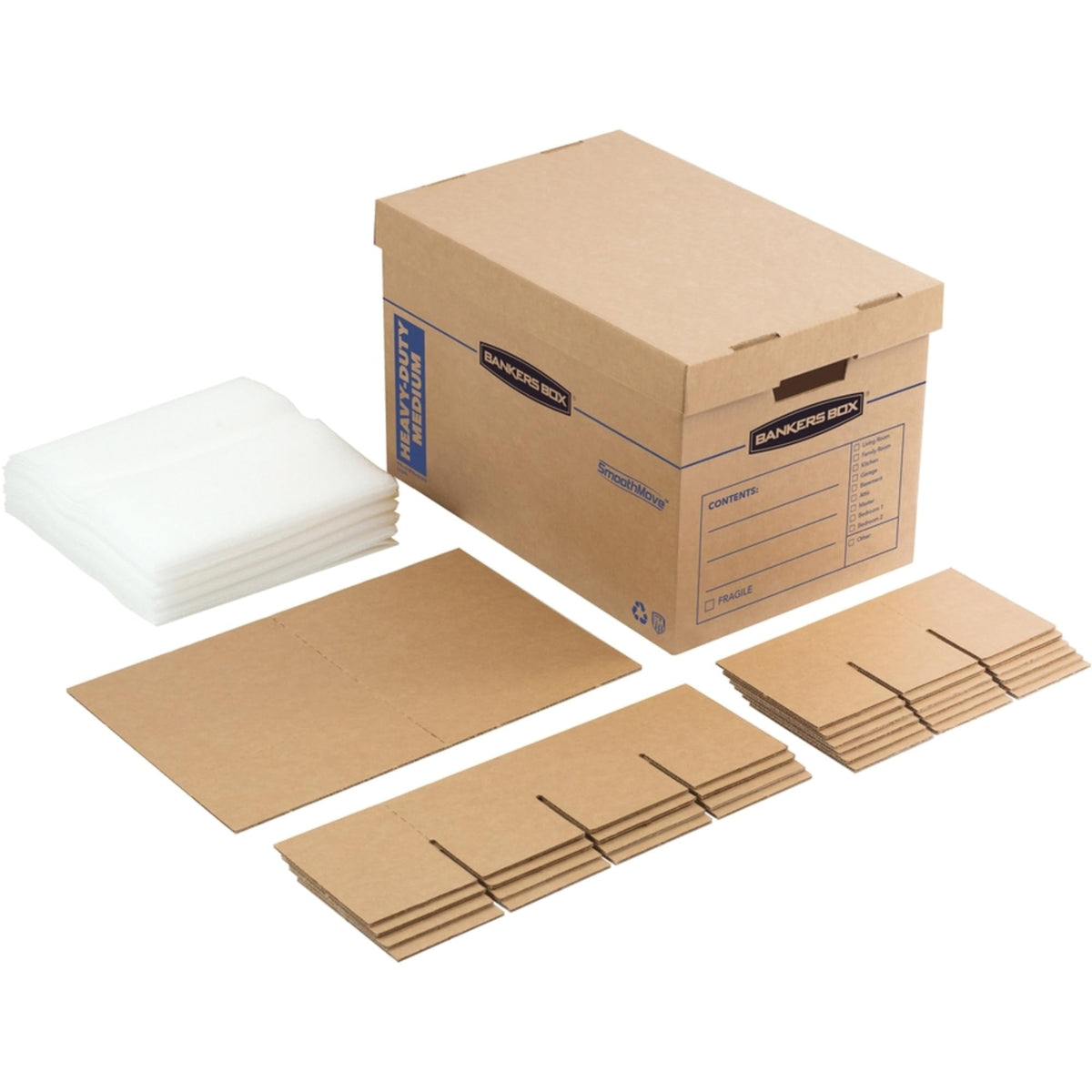 Bankers Box Kitchen Kit Moving Box 1 Pack, Dividers and Cushions, Reinforced Handles, Tape-Free
