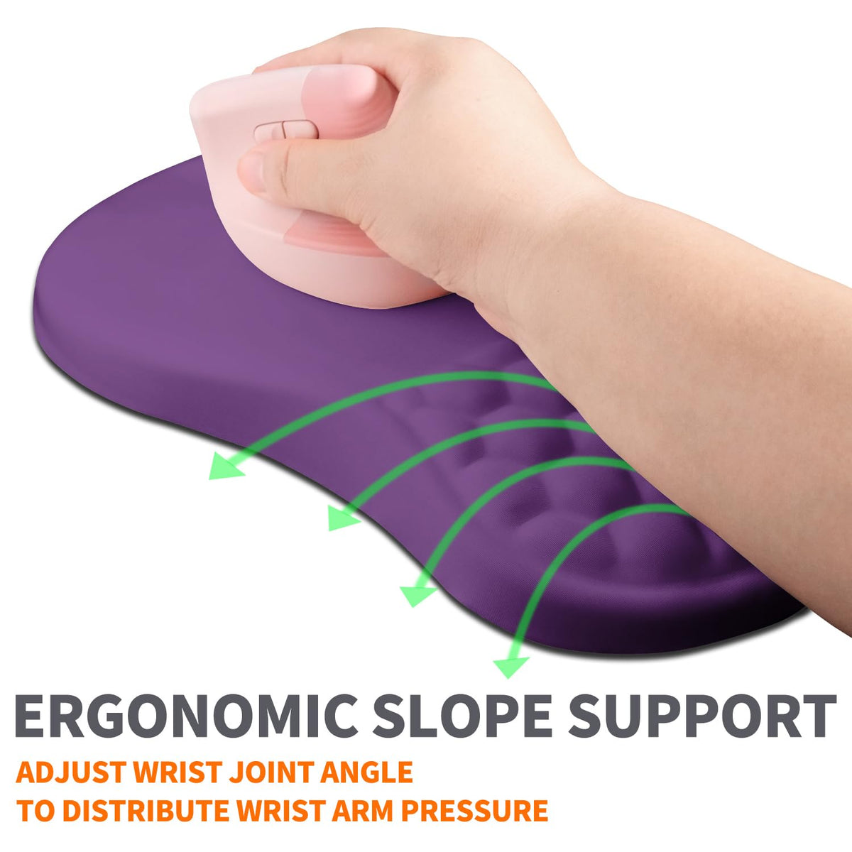 Armanza Ergonomic Joint Wrist Support Mouse Pad with Memory Foam Cushion Massage Bump, Carpal