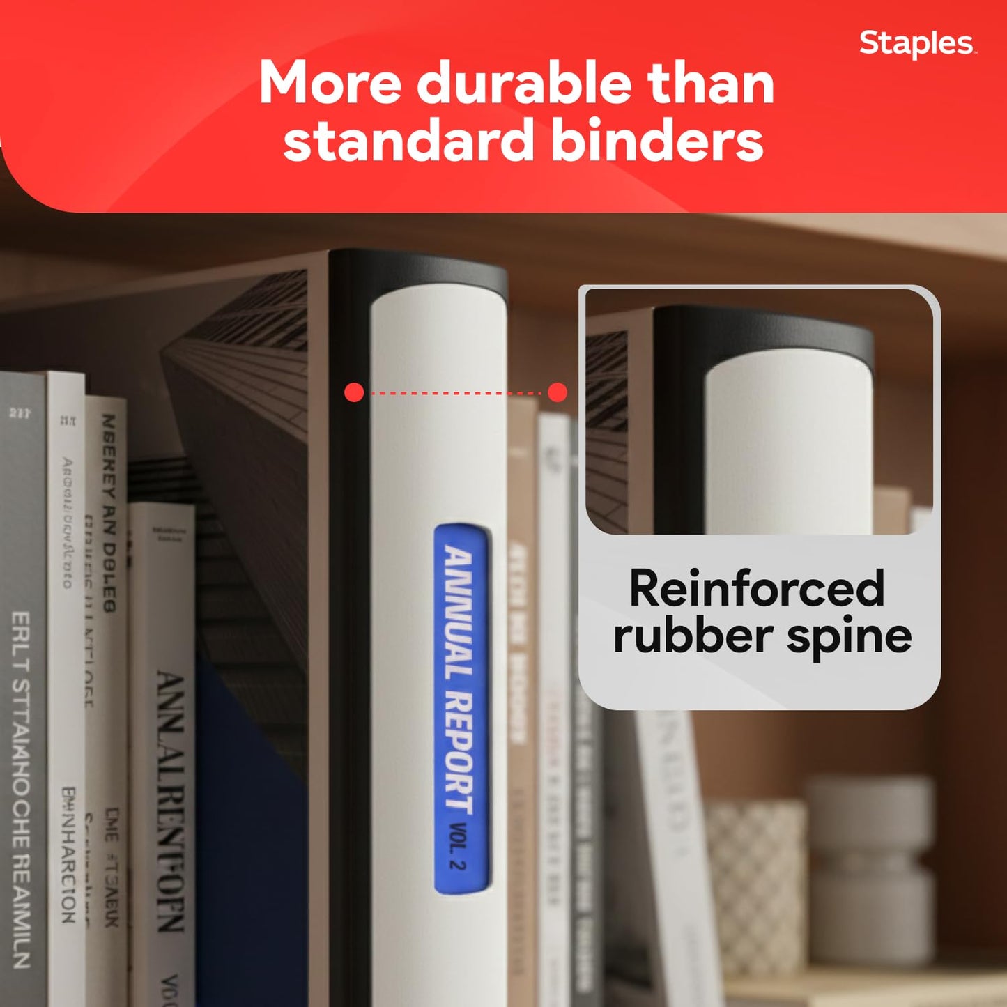 Staples Better Binder, 2 Inch 3-Ring, White, Heavy-Duty