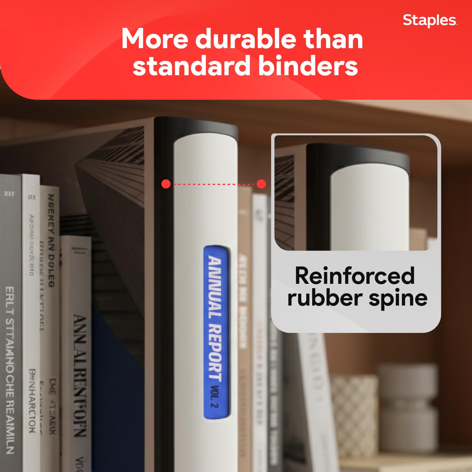 Staples Better Binder, 2 Inch 3-Ring, White, Heavy-Duty