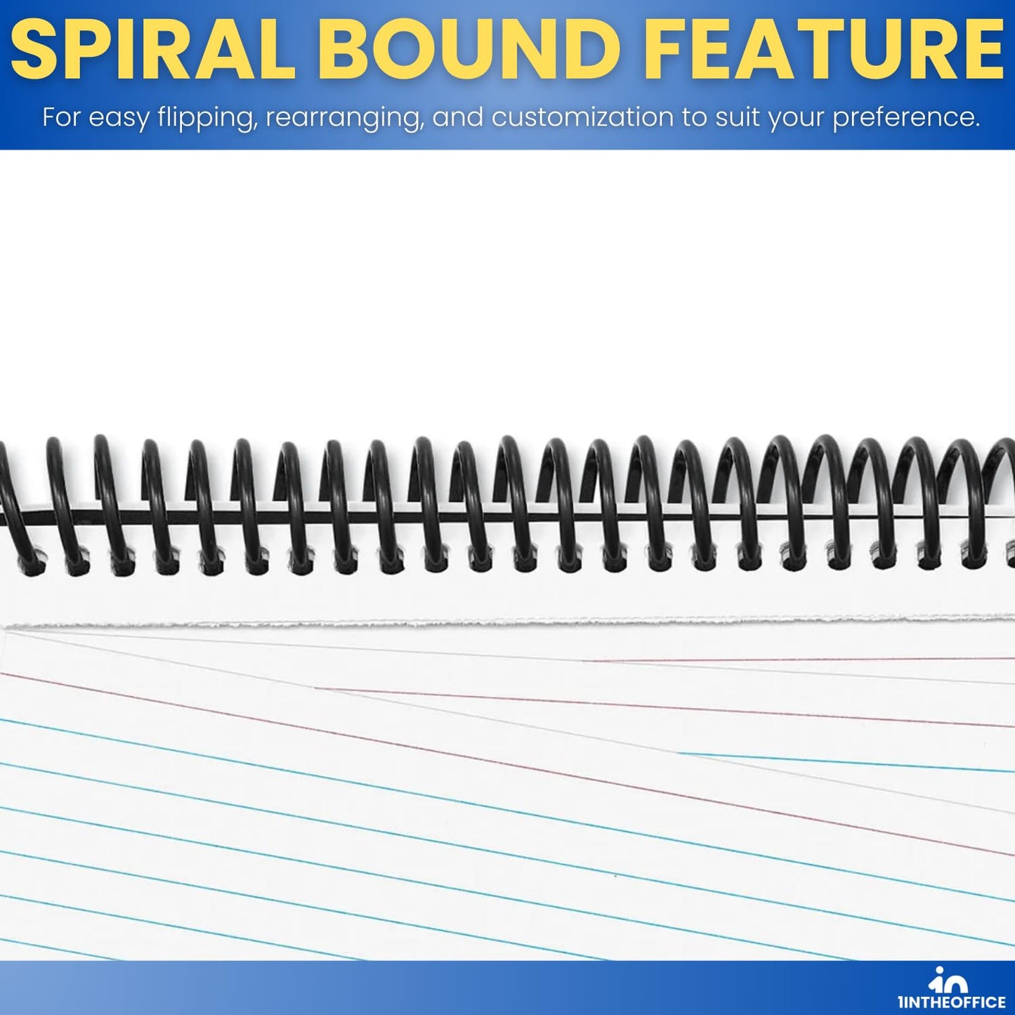 1InTheOffice Index Cards 4 x 6 Ruled, Spiral Bound, 120 White Cards/Spiral, 4 Pack (4)