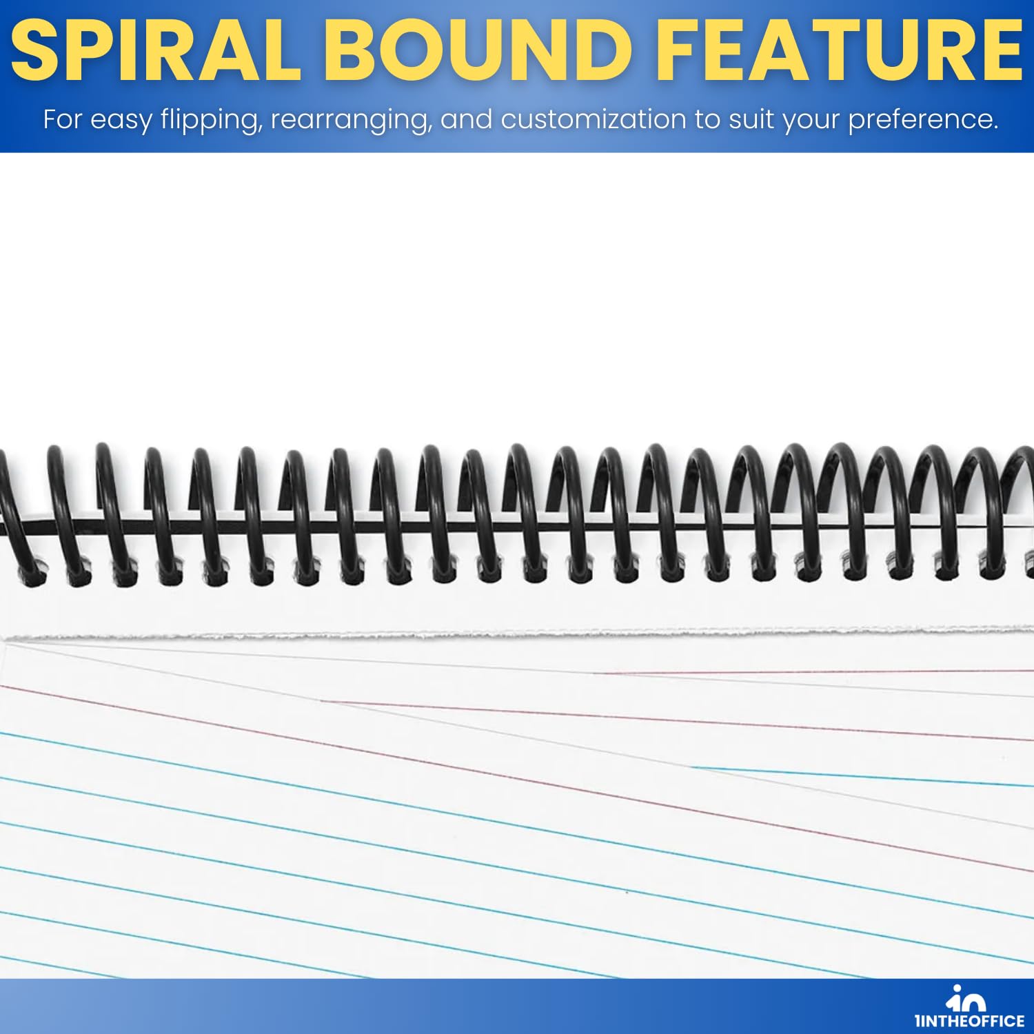 1InTheOffice Index Cards 4 x 6 Ruled, Spiral Bound, 120 White Cards/Spiral, 4 Pack (4)