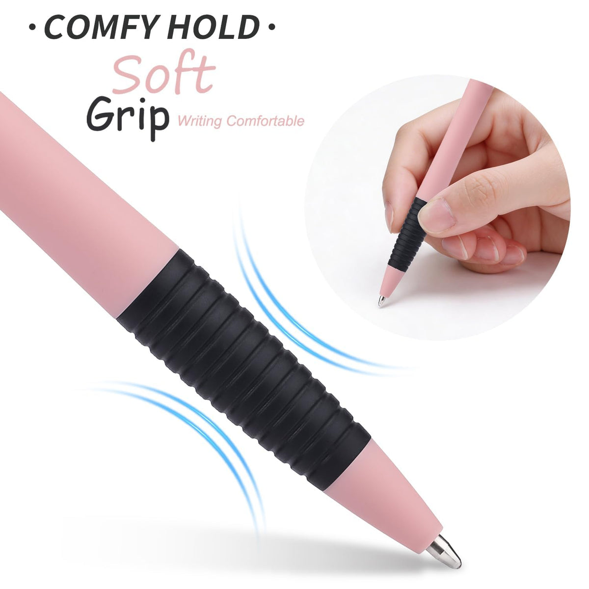 Sikao Pens Bulk, 60 Pack Gripped Slimster Ballpoint Pens -Morandi