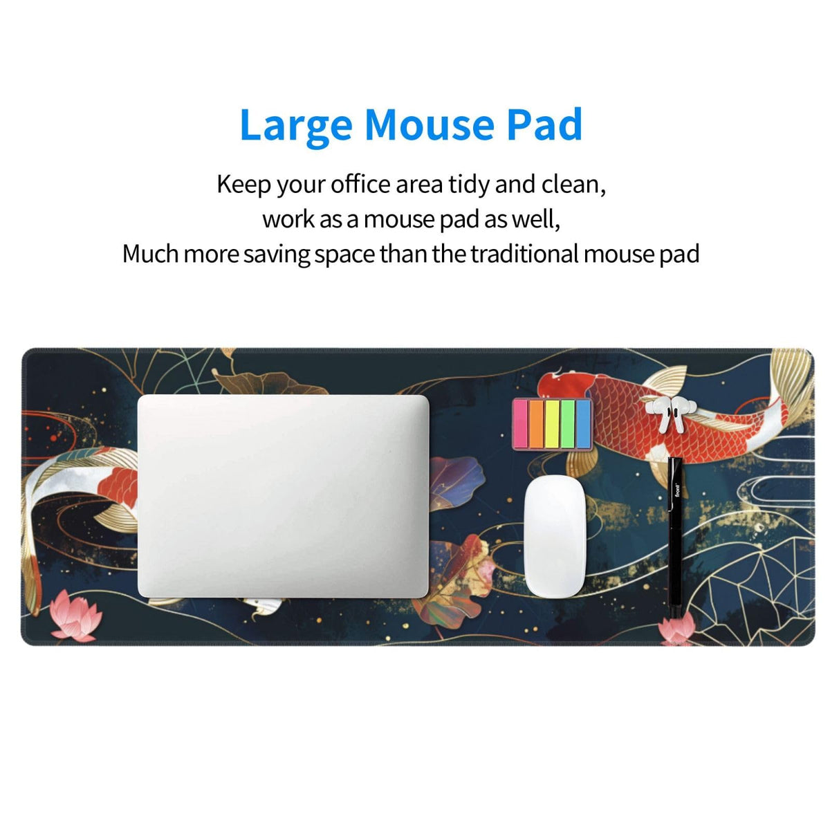 Gaming Mouse Pad Desk Pad,Extended Big Mouse Pad,31.5x11.8 Inch Long Computer Keyboard Mouse Mat