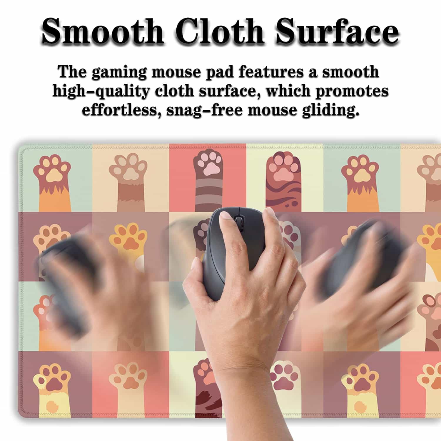 Samgula Gaming Desk Mat Cats Paws Computer Desk Accessories for Women Large Mousepads Extended