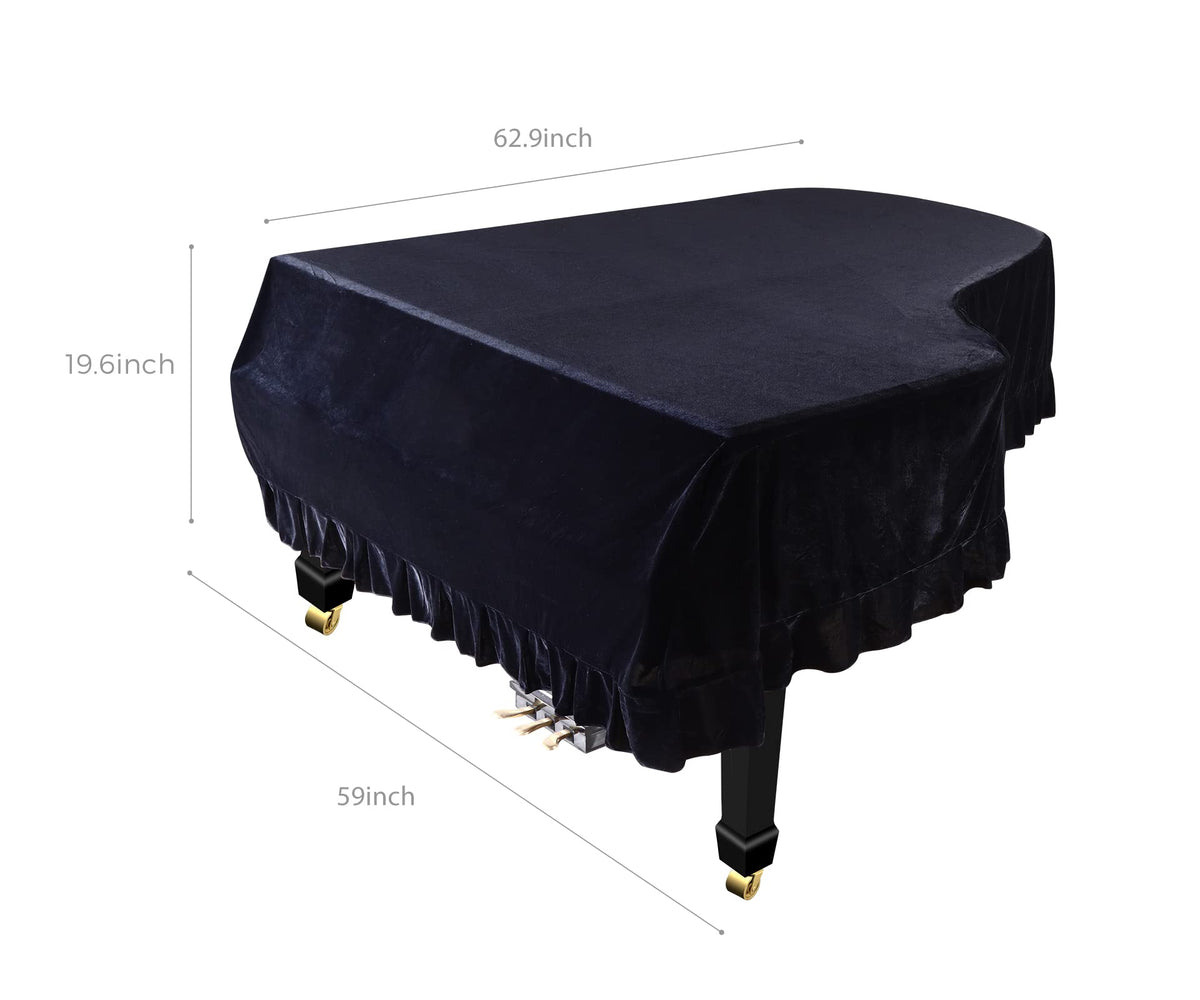 Monkeysell Velvet Grand Piano Cover Dustproof Decorative Full Piano Cloth