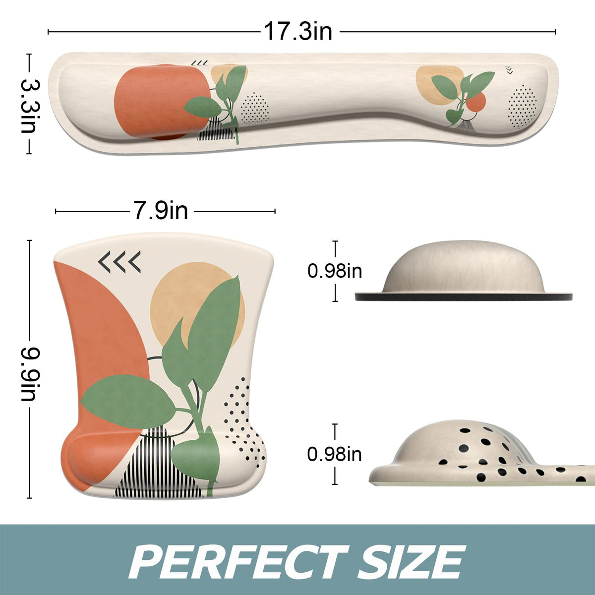ITNRSIIET Mouse Pad Wrist Support Keyboard Wrist Rest Pad Ergonomic Mousepad Non-Slip Memory Foam