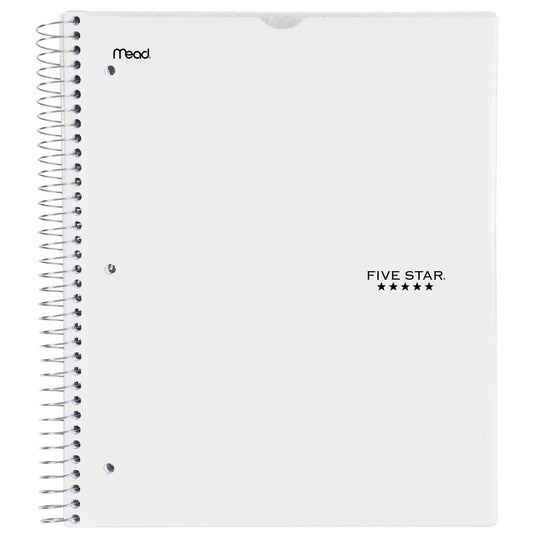 Five Star Spiral Notebook, 3 Subject, College Ruled Paper, 150 Sheets, 11" x 8-1/2", Customizable