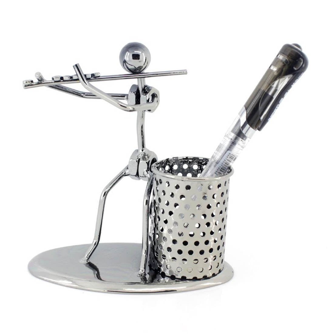 Metal Iron Pen Container Holder Pencil Cup Iron Art Music Figure~Home Office Desk Decor Gift