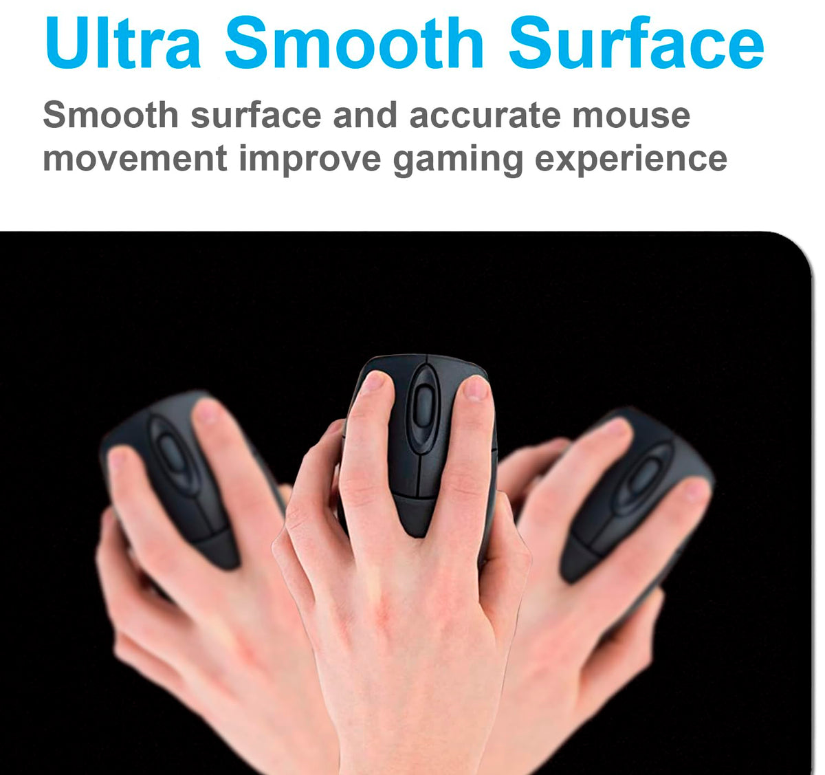 Large Black Computer Mouse Pad, Office Non Slip Gaming Desktop Keyboard Pad