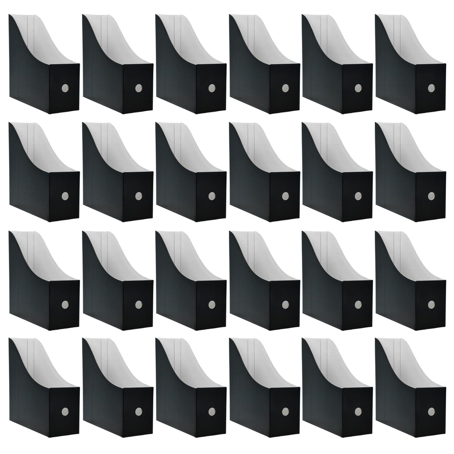 Limitliho 24 Pack Black Cardboard Magazine File Holder for Desk or Shelves
