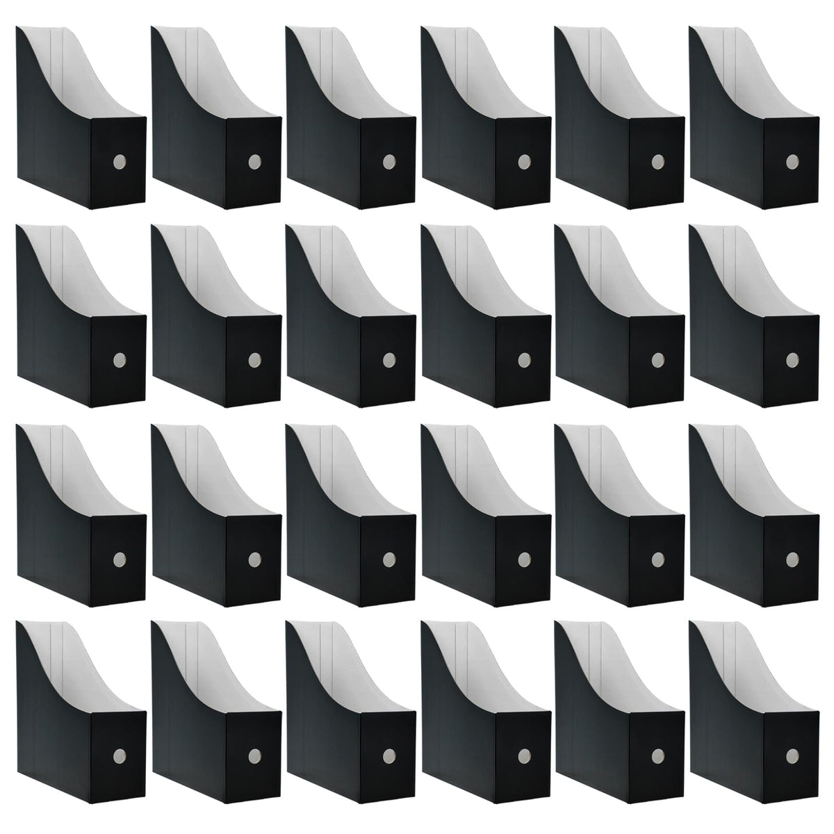 Limitliho 24 Pack Black Cardboard Magazine File Holder for Desk or Shelves