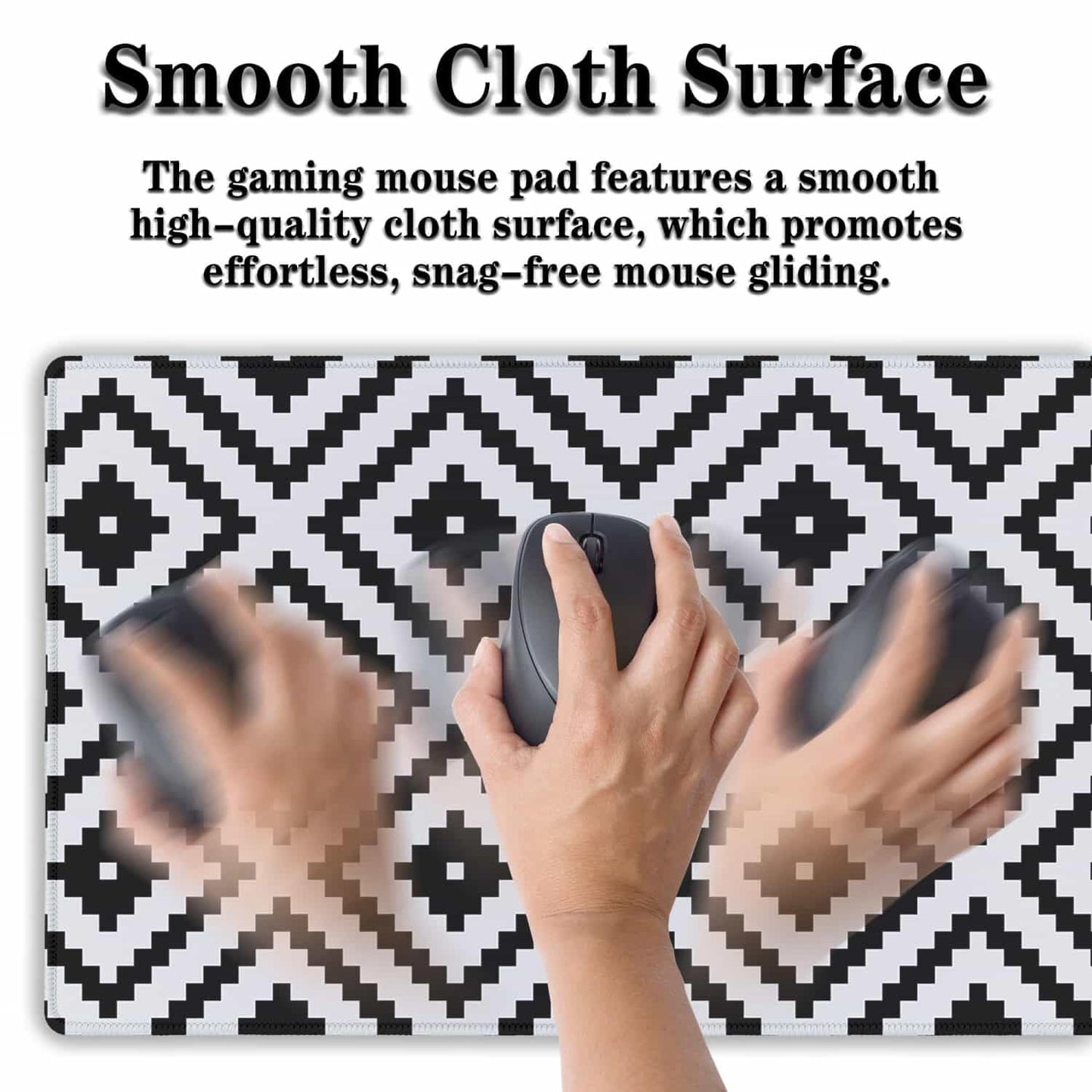 Samgula Large Mouse Pad Black and White XXL Mousepad Gaming Mouse Pads Computer Desk Mats Extra