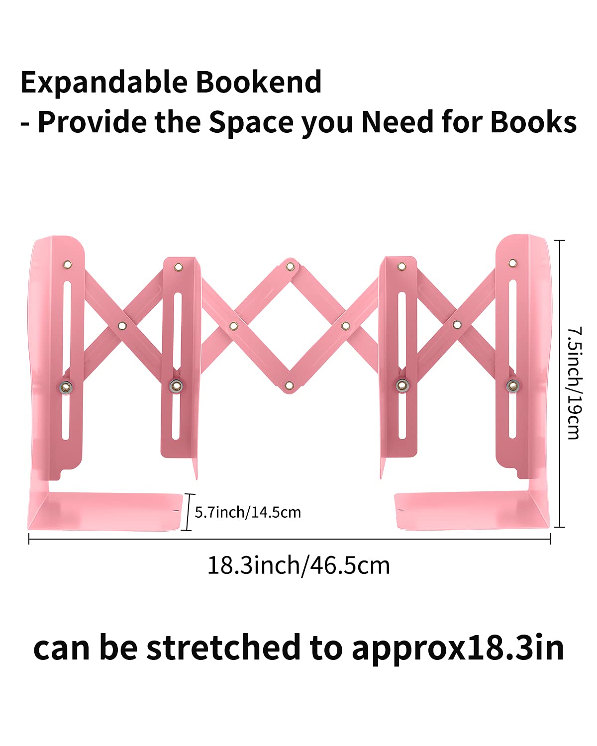 MSDADA Adjustable Bookends, Book Ends for Heavy Books, Expandable Book Organizer for Desk, Shelf