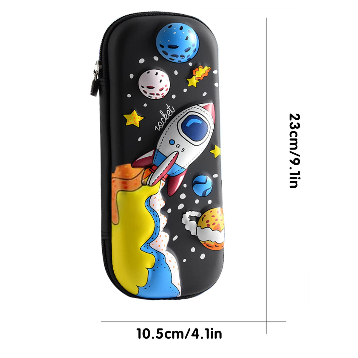MCWTH Pencil Case for Kids Boys 3D Space Ship Large Capacity Waterproof Pencil Box with