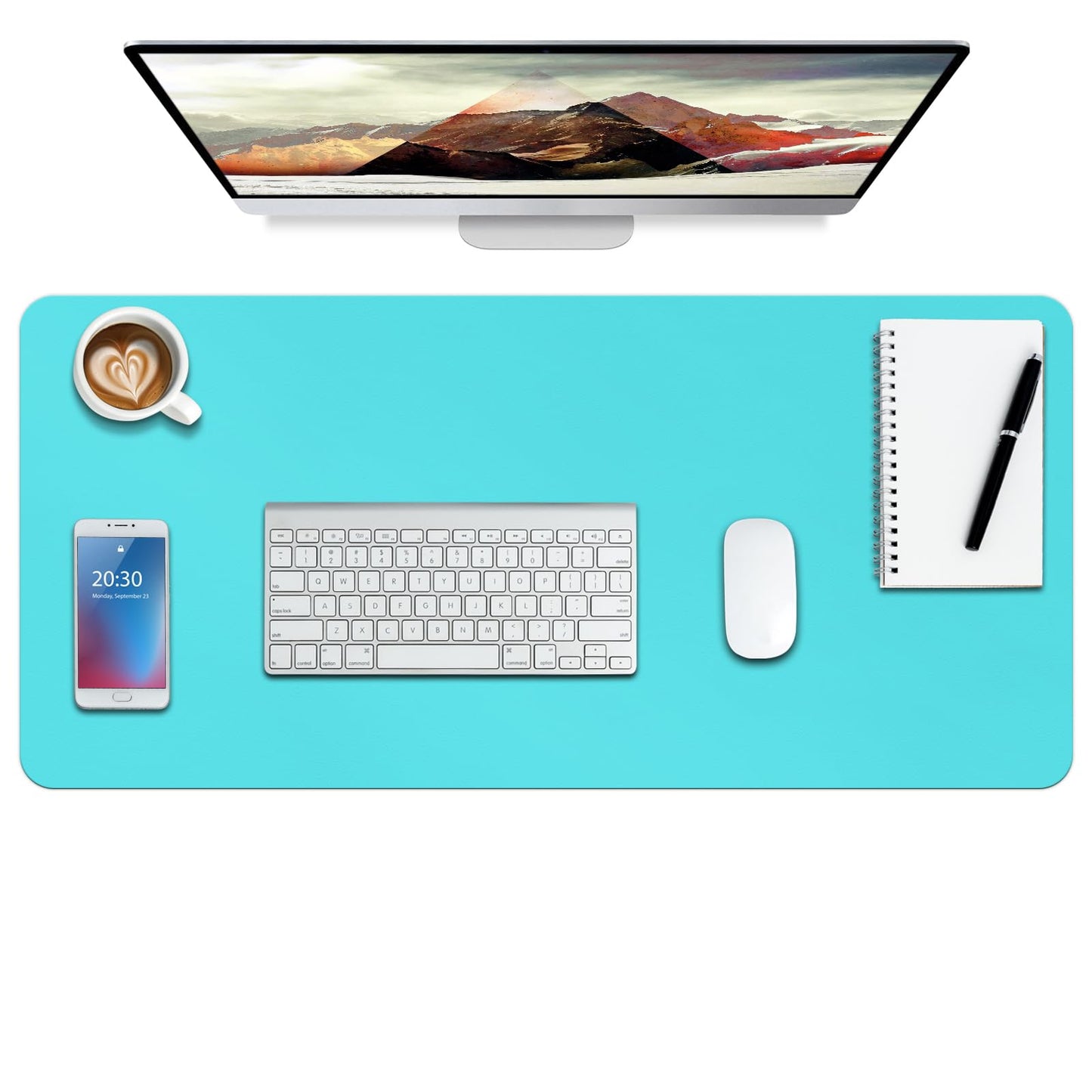 Boutilon Leather Desk Pad Protector,Non-Slip Mouse Pad,Laptop Desk Pad,Office Mouse Mat,Waterproof
