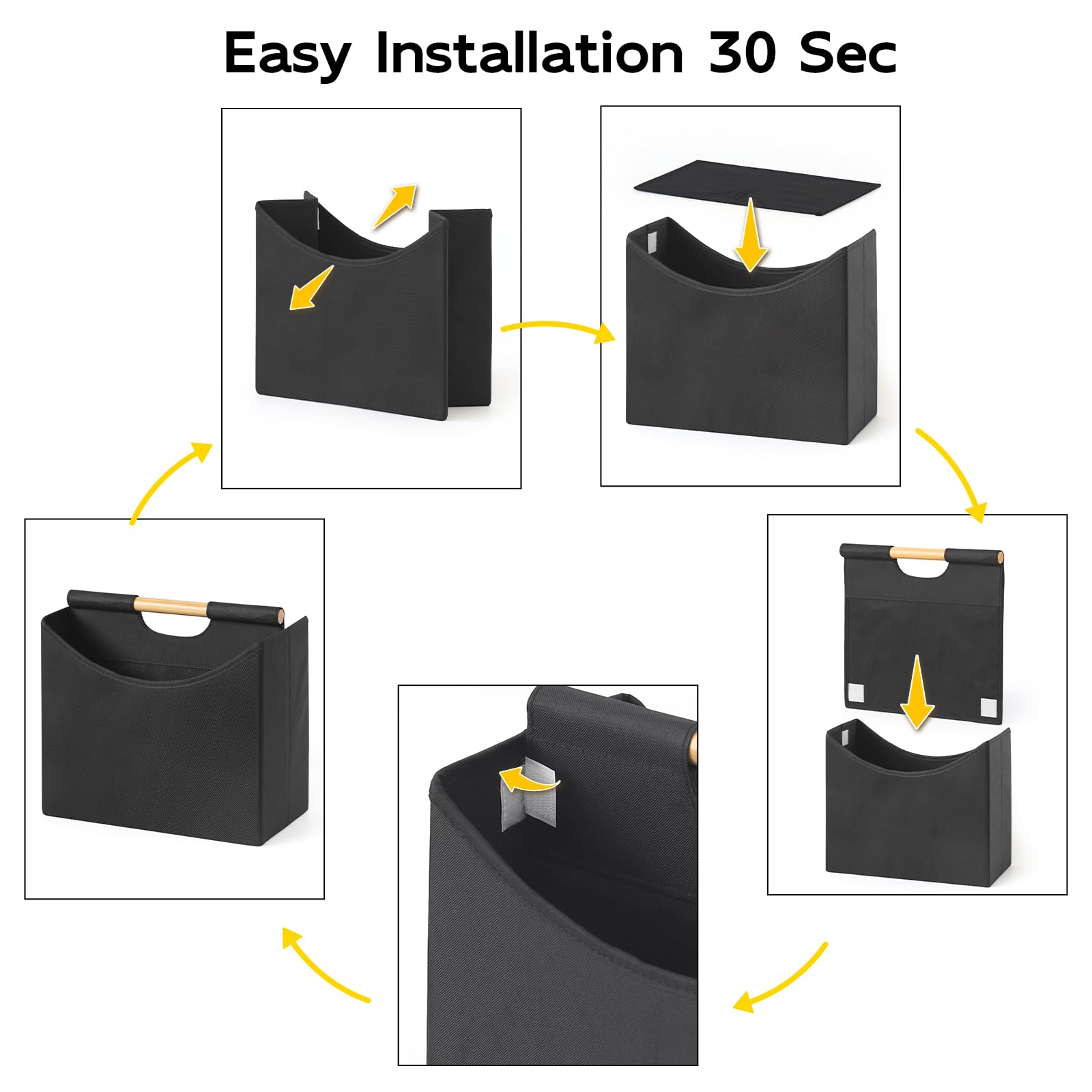 Neateam Magazine Holders, Foldable Magazine File Holder with Handle Magazine Rack Floor, Newspaper