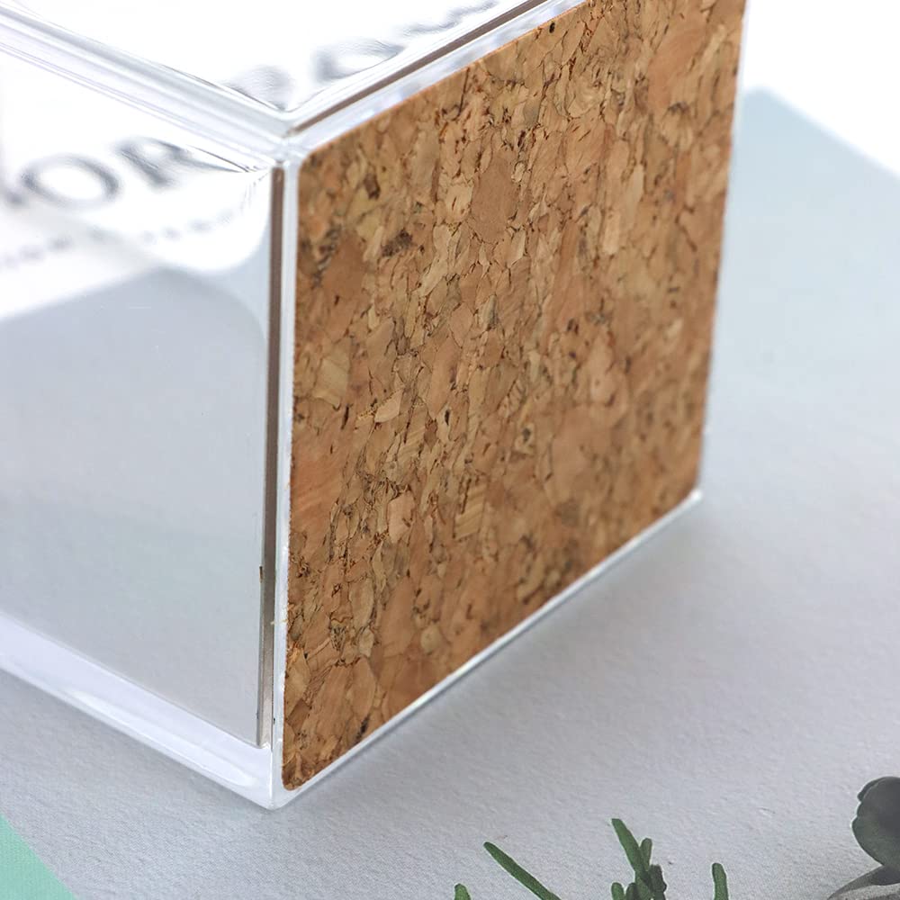 Clear Acrylic Body Bright Yellow Gold Tone Sticky Memo Pad Holder N Pen Holder Set for Office