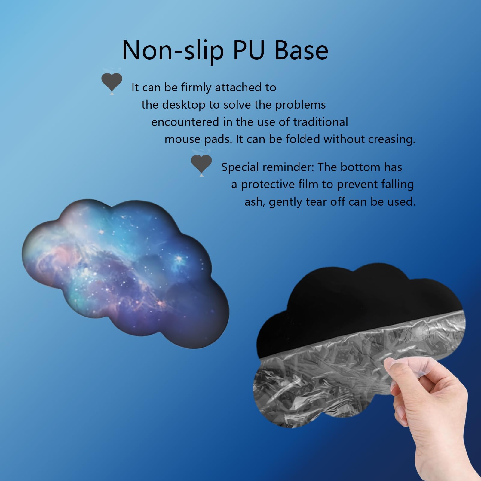 Cloud Wrist Rest Keyboard Galaxy Mouse Pad Set Gradient Blue Large Desk Mat Ergonomic Space Wrist