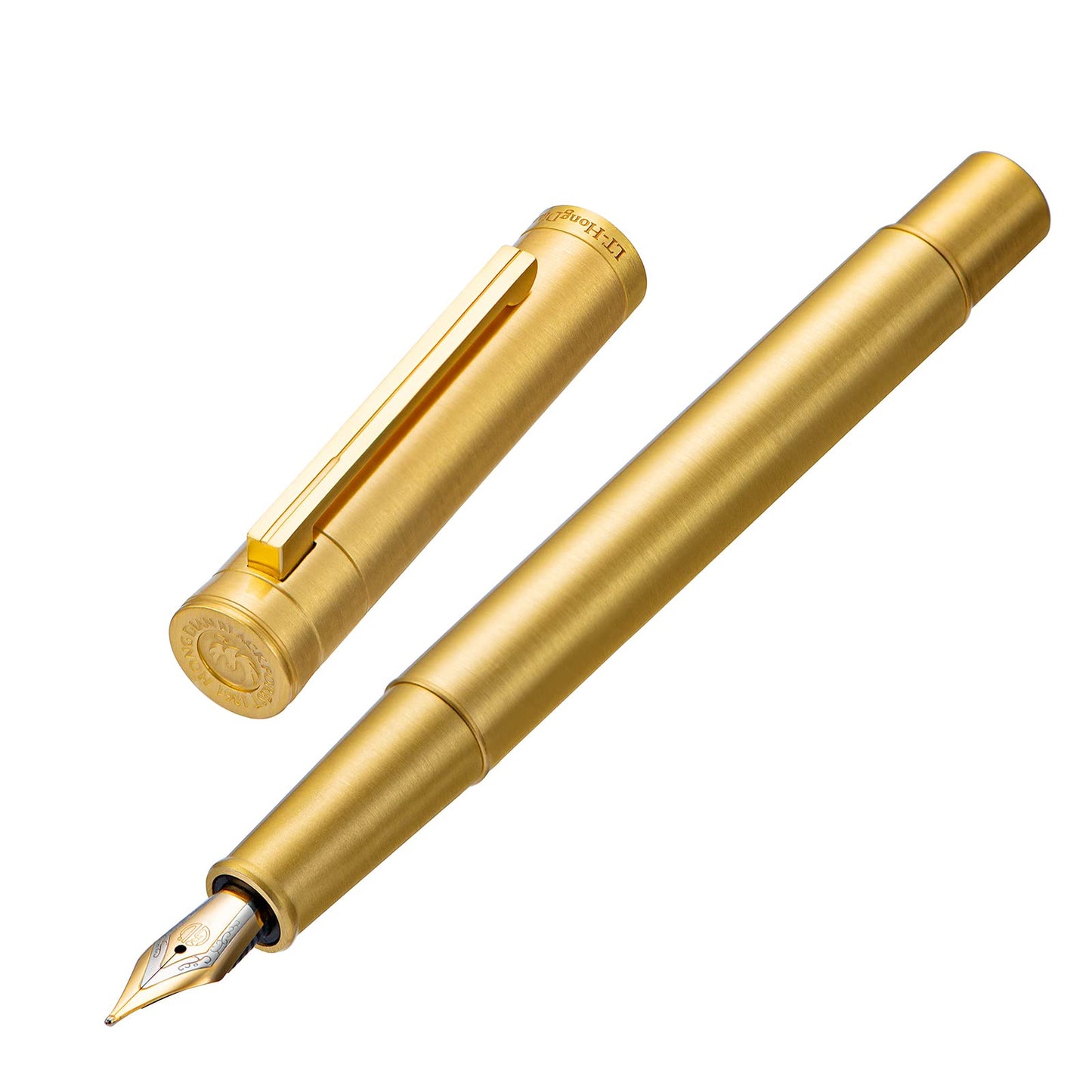 Hongdian Raw Brass Fountain Pen Extra Fine Nib Classic Design Smooth Writing Copper Pen with