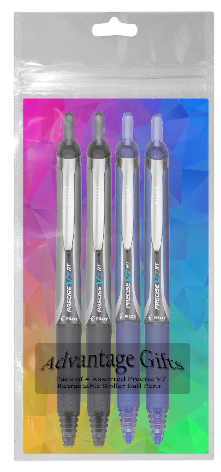 Advantage Gifts Precise V7 RT Retractable Rolling Ball Pens, Fine Point (.7mm), Assorted Colors