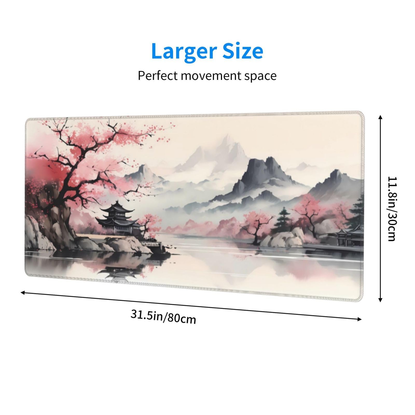Gaming Mouse Pad Desk Pad,Extended Big Mouse Pad,31.5x11.8 Inch Long Computer Keyboard Mouse Mat
