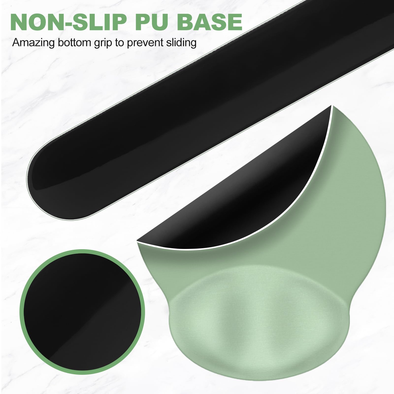 AIMSA Mouse Pad with Wrist Rest Support, Keyboard Wrist Rest Set, Ergonomic Memory Foam Mousepad