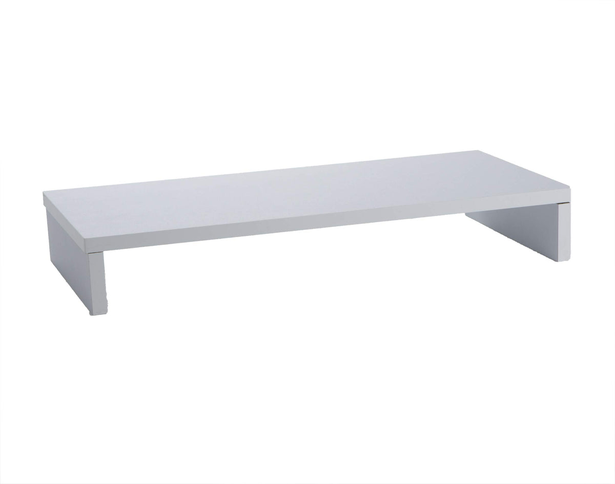Mind Reader Woodland Collection, Monitor Stand, 33 lb. Capacity, Desktop Organizer, White
