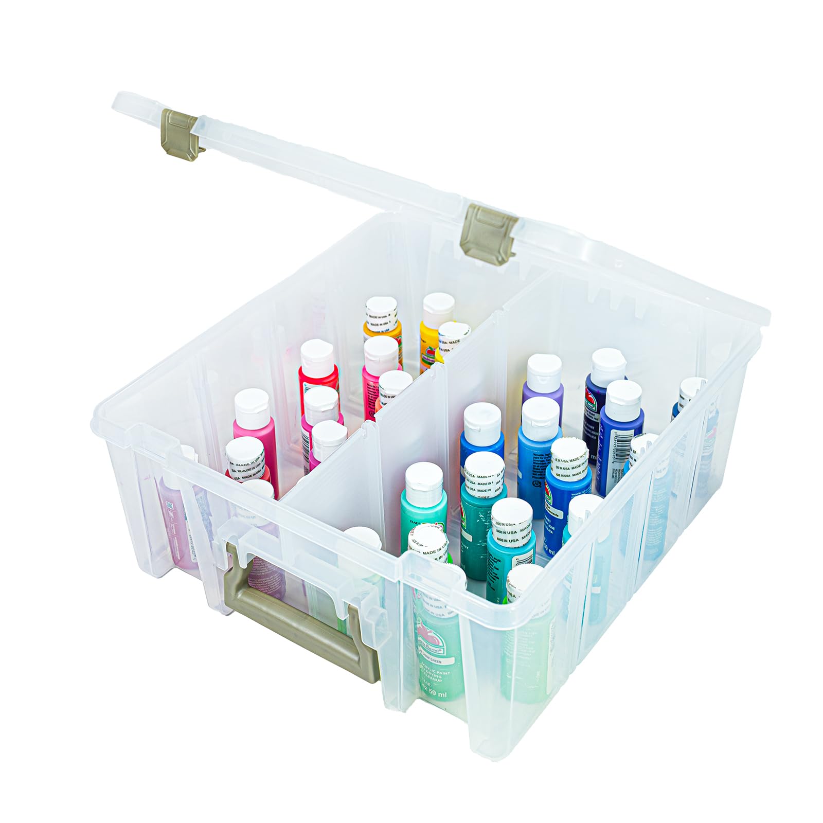 ArtBin Super Satchel Double Deep, 8-Compartment Craft Box, Gold