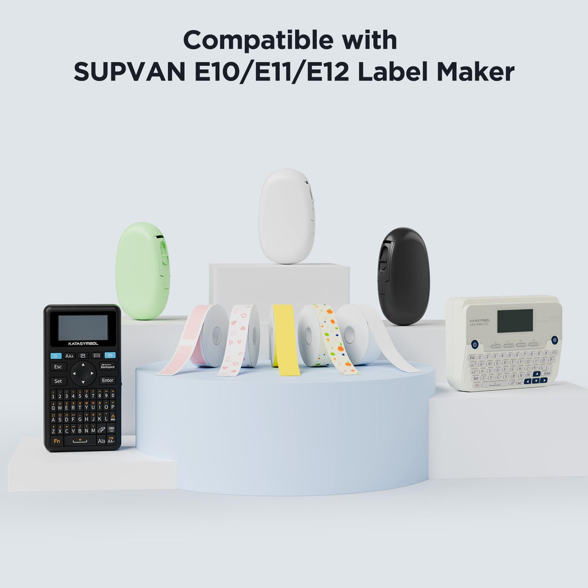 SUPVAN E-Series Continuous Label, 4 Packs, 0.59'' W × 19.7' L, White