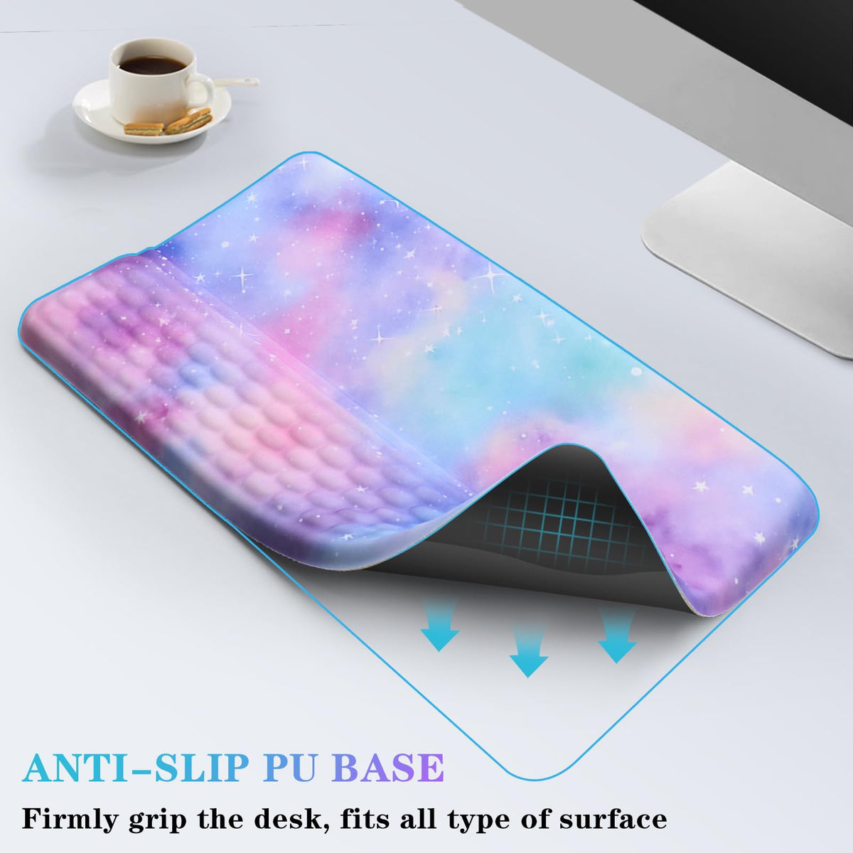 Computer Keyboard Stand with Wrist Rest, Ergonomic Tilted Keyboard Holder - Keyboard Riser with