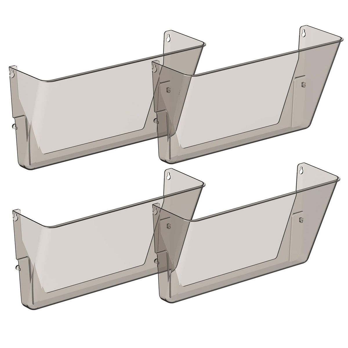 Gawerk Clear Acrylic Single Pocket, Plastic Hanging Wall Mount File Holder for Office Home (Gray, 4