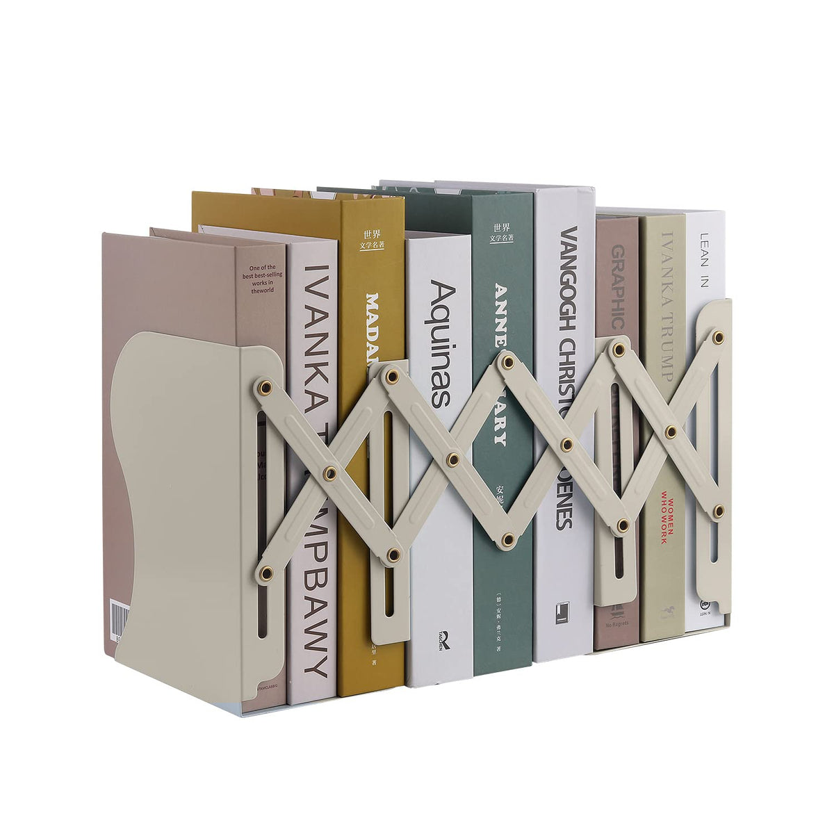 MSDADA Adjustable Bookends, Book Ends for Heavy Books, Expandable Book Organizer for Desk, Shelf