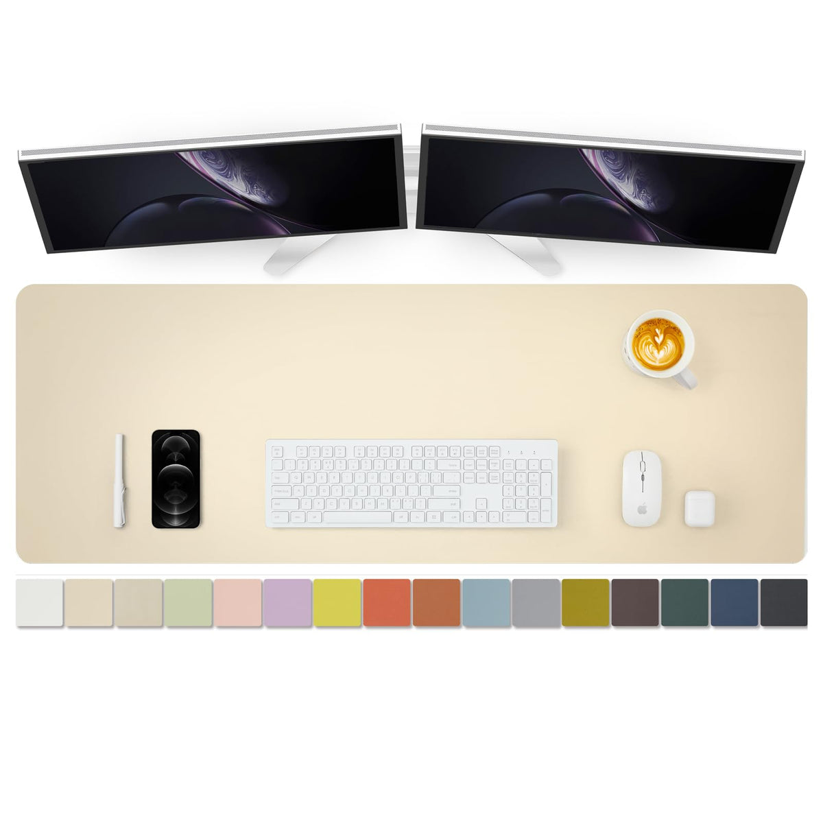 Large Desk Mat - 47.2"x 17" Non-Slip PU Desk Pad for Office and Home - Ideal for Large Mouse Pad