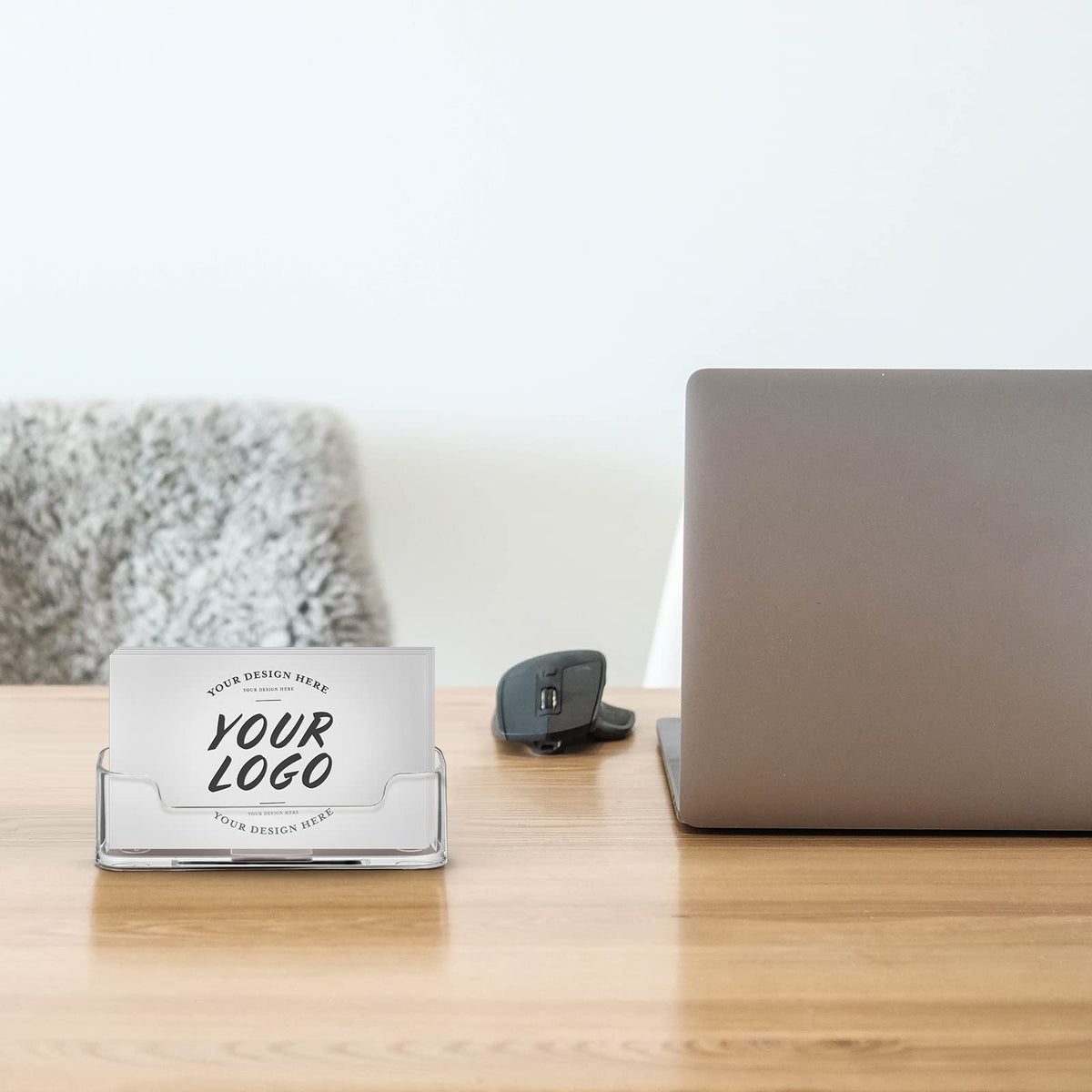 Yookeer 24 Pack Business Card Holder Acrylic Desk Display Clear Display Holder for Business Card